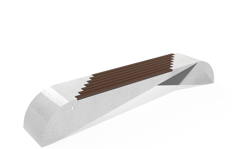 CONCRETE BENCH 232 PR Resysta polished aggregate