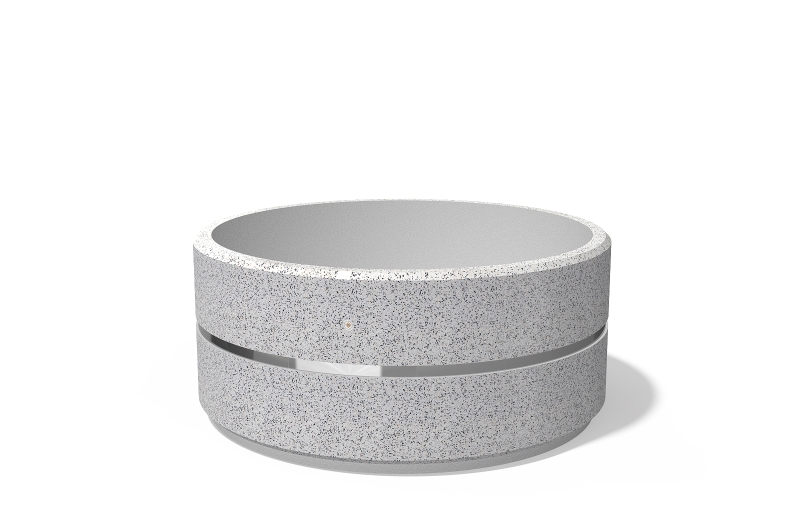ROUND CONCRETE PLANTER 95 exposed aggregate