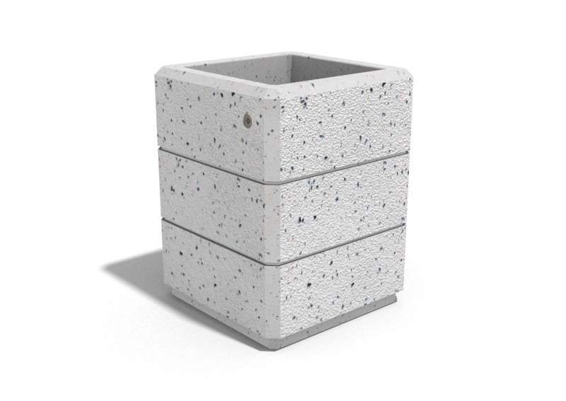 SQUARE CONCRETE PLANTER 81 exposed aggregate