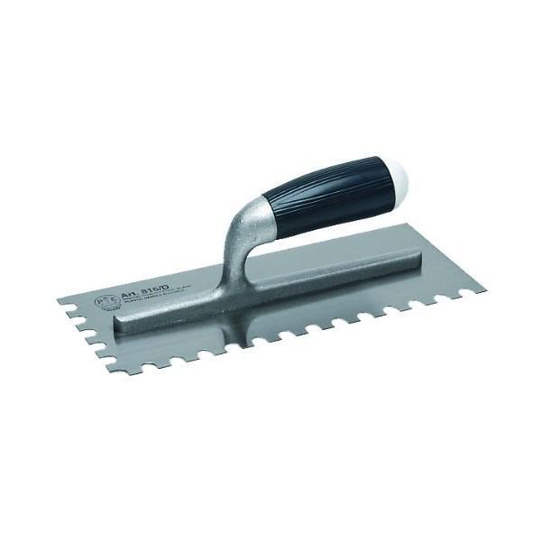 TOOTHED STEEL TROWEL 280X120MM TOOTH 10x10 WITH PVC HANDLE