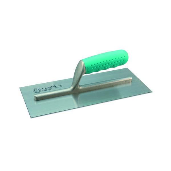 STEEL TROWEL 360X120X0.6 MM WITH GREEN RUBBER TROWEL