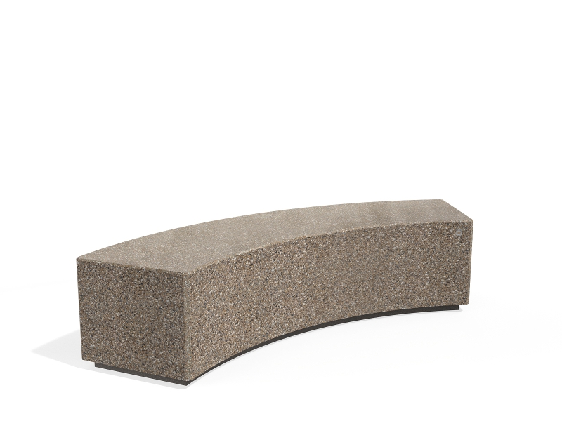 CONCRETE BENCH 268 D seat polished, sides exposed aggregate