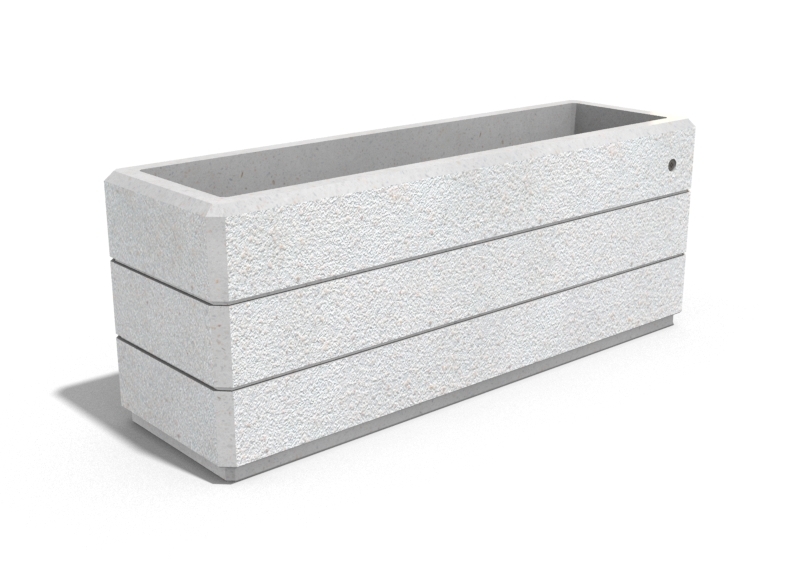 RECTANGULAR CONCRETE PLANTER 131 exposed aggregate