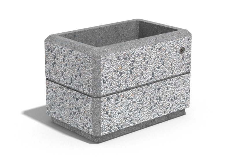 RECTANGULAR CONCRETE PLANTER 175 exposed aggregate