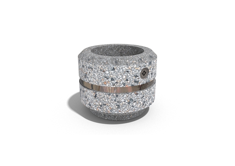 ROUND CONCRETE PLANTER 19 exposed aggregate