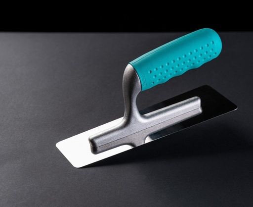 [SQ-Ac-00000870752] STEEL TROWEL 280X120X0.6 MM WITH GREEN RUBBER HANDLE
